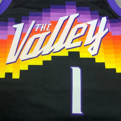 Phoenix Suns The Valley 1 Booker nba basketball swingman city jersey black  edition shirt 2021