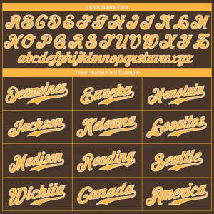 Custom Brown Gold-White Authentic Baseball Jersey - image 5