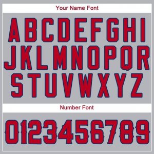 Custom Gray Red-Navy Baseball Jersey - image 4
