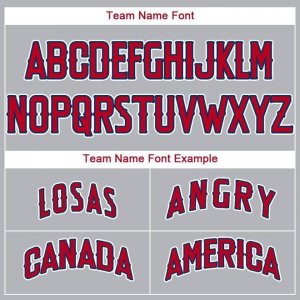 Custom Gray Red-Navy Baseball Jersey - image 5