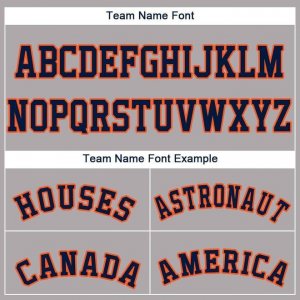 Custom Gray Navy-Orange Baseball Jersey - image 5
