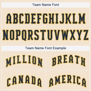 Custom Cream Navy-Gold Baseball Jersey - image 5