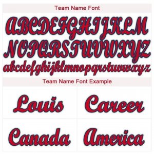 Custom Cream Red-Navy Baseball Jersey - image 5