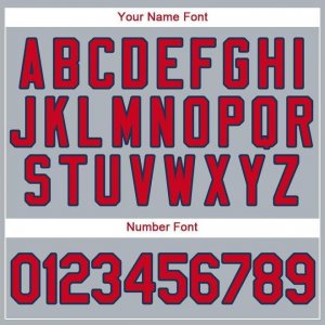 Custom Gray Red-Navy Baseball Jersey - image 4