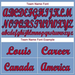 Custom Light Blue Red-Navy Baseball Jersey - image 5