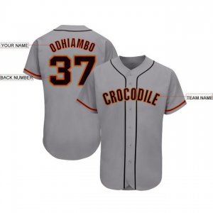 Custom Gray Black-Orange Baseball Jersey - image 3
