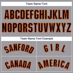 Custom Gray Black-Orange Baseball Jersey - image 5