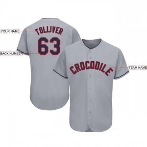 Custom Gray Navy-Red Baseball Jersey - image 3