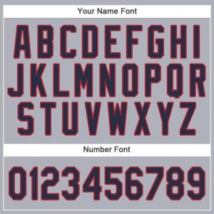 Custom Gray Navy-Red Baseball Jersey - image 4