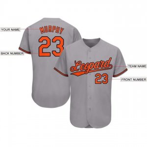 Custom Gray Orange-Black Baseball Jersey - image 3