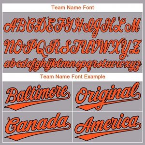 Custom Gray Orange-Black Baseball Jersey - image 5