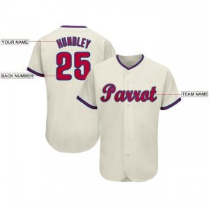 Custom Cream Red-Royal Baseball Jersey - image 3