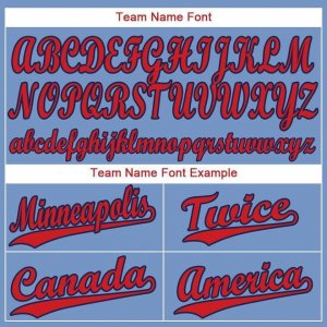 Custom Light Blue Red-Navy Baseball Jersey - image 5