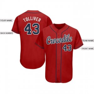 Custom Red Navy-White Baseball Jersey - image 3