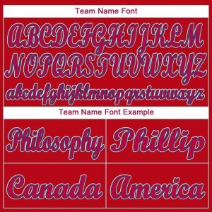 Custom Red White-Royal Baseball Jersey - image 5