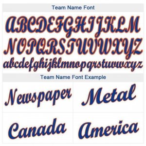 Custom White Royal Strip Royal-Orange Baseball Jersey - image 5