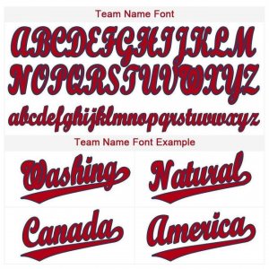 Custom White Red-Navy Baseball Jersey - image 5