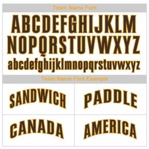 Custom White Brown Strip Brown-Gold Baseball Jersey - image 4