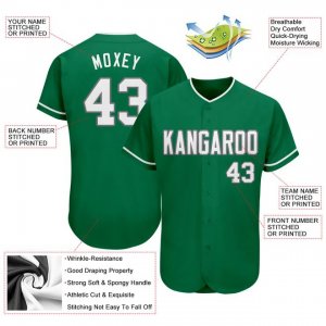 Custom Kelly Green White-Gray Authentic St. Patrick's Day Baseball Jersey - image 3