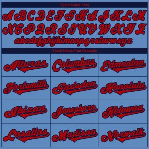 Custom Light Blue Red-Navy Authentic Baseball Jersey - image 5