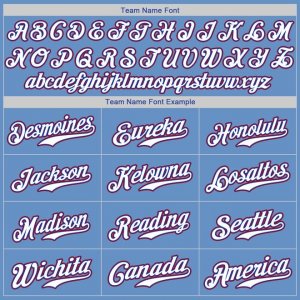 Custom Light Blue White-Red Authentic Baseball Jersey - image 5
