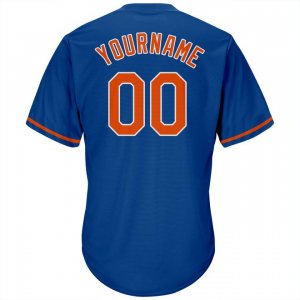 Custom Royal Orange-White Authentic Throwback Rib-Knit Baseball Jersey Shirt - image 3