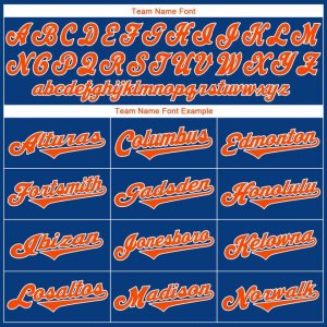 Custom Royal Orange-White Authentic Throwback Rib-Knit Baseball Jersey Shirt - image 6