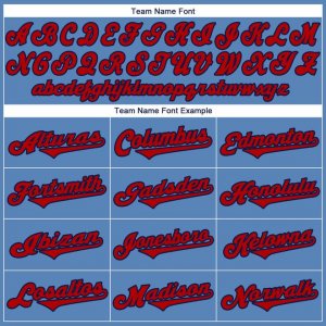 Custom Light Blue Red-Navy Authentic Throwback Rib-Knit Baseball Jersey Shirt - image 6