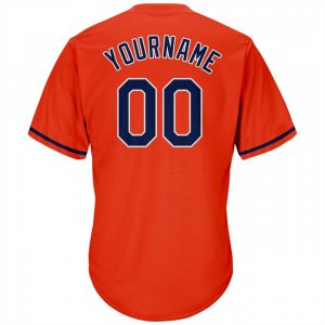 Custom Orange Navy-White Authentic Throwback Rib-Knit Baseball Jersey Shirt - image 3