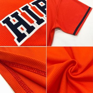 Custom Orange Navy-White Authentic Throwback Rib-Knit Baseball Jersey Shirt - image 7