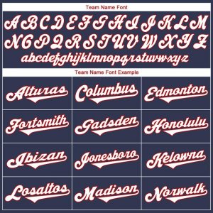 Custom Navy White-Red Authentic Throwback Rib-Knit Baseball Jersey Shirt - image 6
