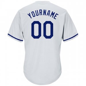 Custom White Royal-Red Authentic Throwback Rib-Knit Baseball Jersey Shirt - image 3