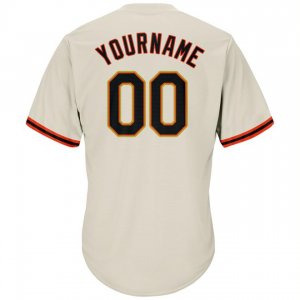 Custom Cream Black-Orange Authentic Throwback Rib-Knit Baseball Jersey Shirt - image 3