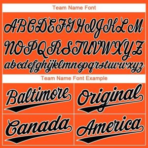 Custom Orange Black-White Baseball Jersey - image 5