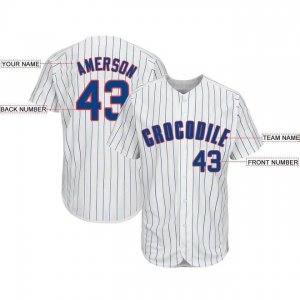 Custom White Royal Strip Royal-Red Baseball Jersey - image 3
