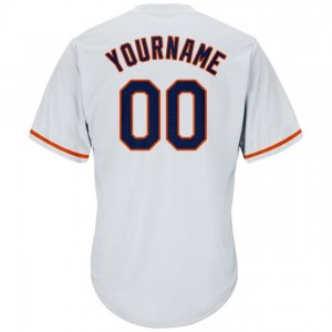 Custom White Navy-Orange Authentic Throwback Rib-Knit Baseball Jersey Shirt - image 3