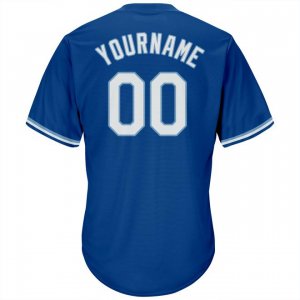 Custom Royal White-Light Blue Authentic Throwback Rib-Knit Baseball Jersey Shirt - image 3
