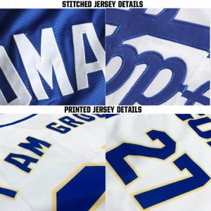 Custom White Royal-Red Baseball Jersey - image 5