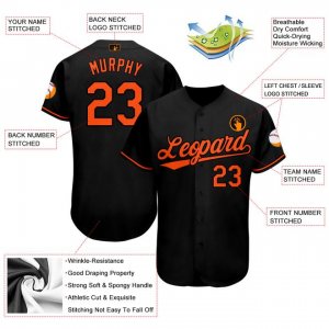 Custom Black Orange Baseball Jersey - image 3