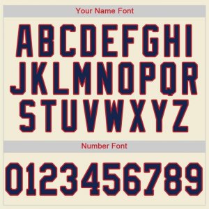 Custom Cream Navy Strip Navy-Red Baseball Jersey - image 3
