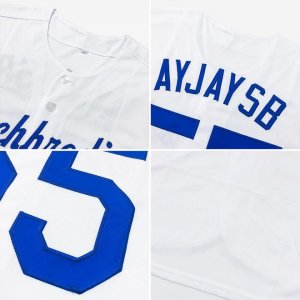 Custom White Royal-Red Authentic Baseball Jersey - image 5