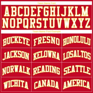 Custom Red White-Gold Round Neck Rib-Knit Basketball Jersey - image 5