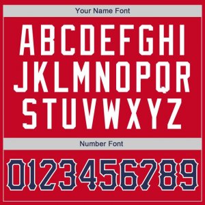 Custom Red Navy-White Round Neck Rib-Knit Basketball Jersey - image 5