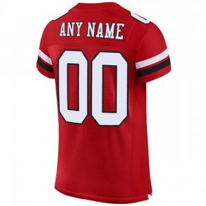 Custom Red White-Black Mesh Authentic Football Jersey - image 3