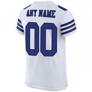 Custom White Royal-Black Mesh Authentic Football Jersey - image 3