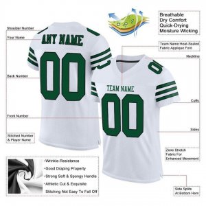 Custom White Gotham Green-Black Mesh Authentic Football Jersey - image 4