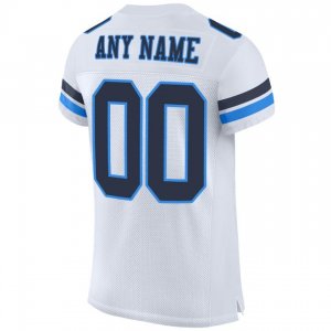 Custom White Navy-Powder Blue Mesh Authentic Football Jersey - image 3