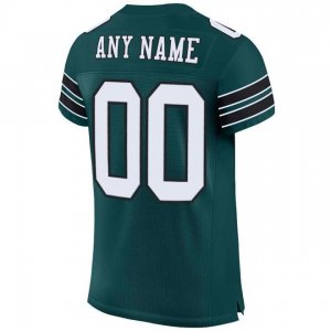 Custom Midnight Green White-Black Mesh Authentic Football Jersey - image 3