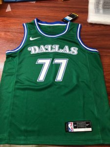Dallas Mavericks Luka Doncic #77 Green Hardwood Classics 2020-2021 Jersey - Classic Edition - image 3