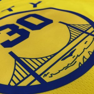 Golden State Warriors Curry No.30 Yellow Classics Finished Swingman Jersey -City Classic Edition - image 6